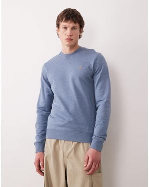 Farah Tim Crew Neck Logo Sweatshirt - Blue