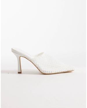 Public Desire Ada Mesh Heeled Mules - White