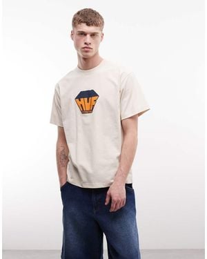 Huf Big Block Logo Print T-Shirt - White