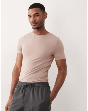 ASOS Basic Muscle Fit T-Shirt - Naturel