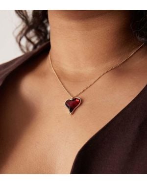 ASOS Collar Con Colgante En Forma De Corazón De Asos Design Curve - Marrón