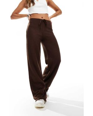ASOS Pantaloni A Fondo Ampio Spazzolati Color Cioccolato - Marrone