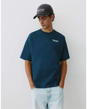 Pull&Bear Pet Met Borduursel 'High Goals' - Blauw