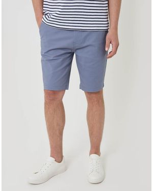 Threadbare Cotton Chino Shorts With Woven Belt - Blue