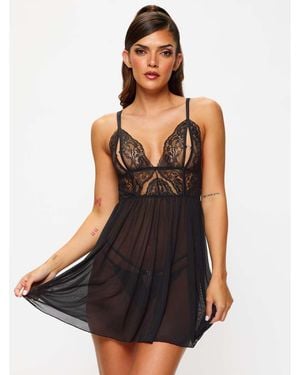 Ann Summers Diamond Heart Chemise - Black