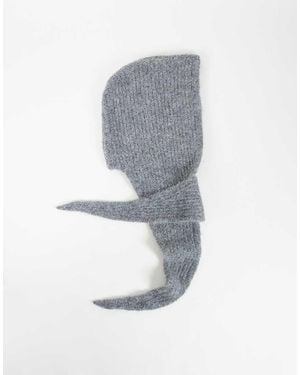 ASOS Knitted Hooded Scarf - Grey