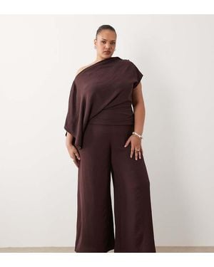 ASOS Asos Design Curve Draped Fallen Shoulder Jumpsuit - Red