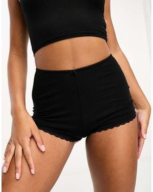 Cotton On Cotton On Body Sleepwear Rib Lace Shorts - Black