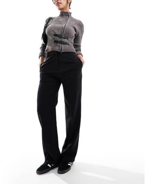 ASOS Pantalones De Sastre Negros De Corte Recto Slim De