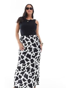 Renee Studio Plus Exclusive Satin Maxi Skirt - Black