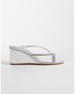 SIMMI Simmi London Julie Wedge Sandals With Embellishment - White