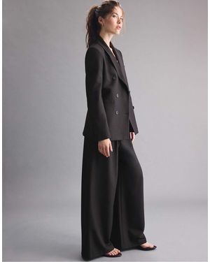 Stradivarius Tall Super Wide-Leg Adjustable Trousers - Black
