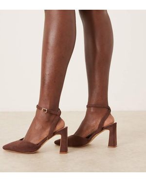 Raid Wide Fit Raid Kristina Wide Fit Block Heeled Shoes - Brown