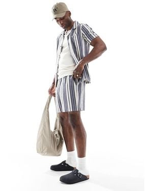 New Look Linen Look Stripe Shorts Co-ord - White