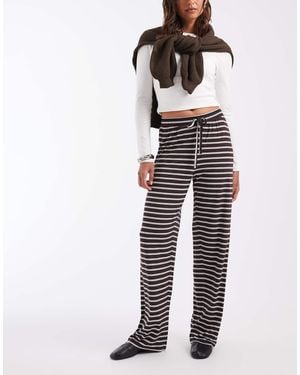 ONLY Tie Waist Wide Leg Pants - Brown
