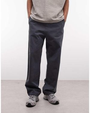 Carhartt Floyde Relaxed Fit Trousers With Elasticated Tie Waist - Blue