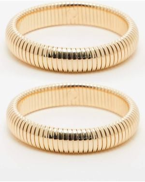 TOPSHOP Benny Pack Of 2 Snake Chain Bangles - Metallic