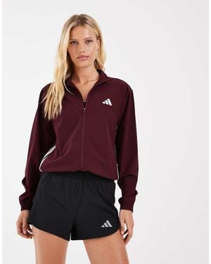 adidas Originals Train Essentials 3-stripes Woven Warm-up Jacket - Purple