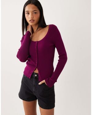 ASOS – strickjacke aus baumwollmix - Lila
