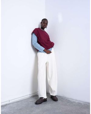 TOPSHOP Scuba-style Fabric Pintuck Barrel Leg jogger - White