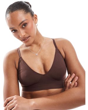 Vero Moda – nahtloses bh-oberteil - Braun