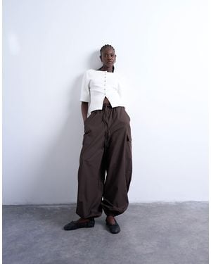 TOPSHOP Balloon Cargo Trouser - White