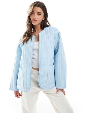 ASOS Quilted Stripe Jacket - Blue