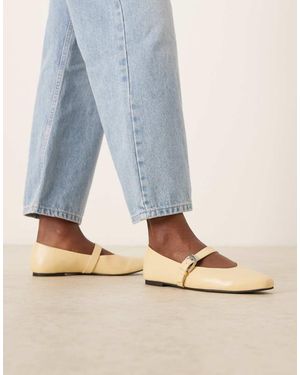 ASOS Bailarinas Amarillo Pastel Estilo Merceditas Leah De - Azul