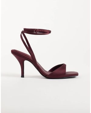 ASOS Wide Fit Hope Barely There Mid Heel Stiletto Sandals - Purple