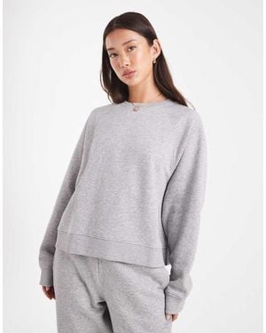 ASOS Oversized Brushback Sweatshirt With Raglan Detail - Grey