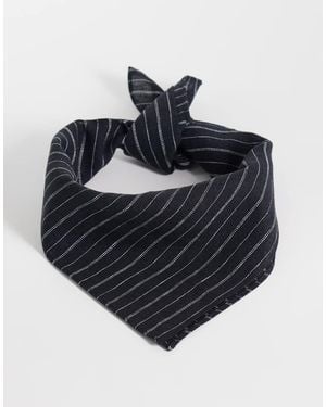 ASOS Linen Rich Pinstripe Headscarf - Black