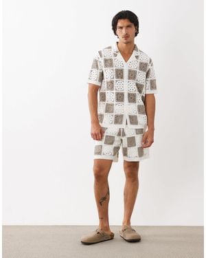 ASOS Knitted Crochet Short - White