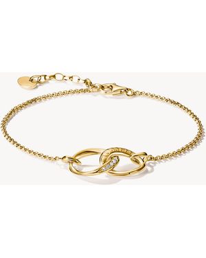 Thomas Sabo Bracelet avec zirconias blanches en or jaune, blanc - Métallisé