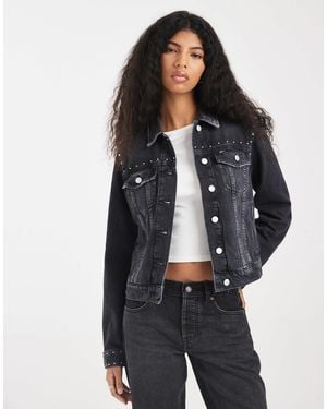 Tommy Hilfiger Studded Denim Trucker Jacket - Blue