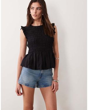Abercrombie & Fitch Curve Love High Rise 90s Relaxed Denim Dad Short - Black
