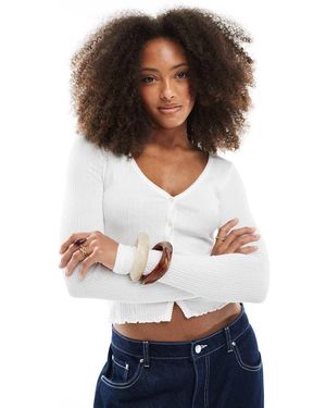 Superdry Essential Button Long Sleeve Top - White