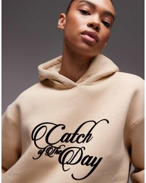 ASOS Ultimate Oversized Slogan Hoodie - Natural