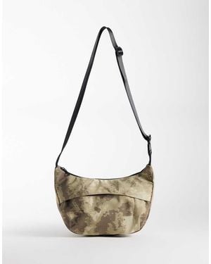 ASOS Camo Print Nylon Crossbody Bag - Natural