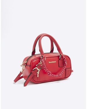 River Island Faux Leather Charm Shoulder Bag - Red