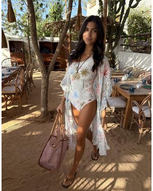 Never Fully Dressed Beach Kimono Cover Up - Brown