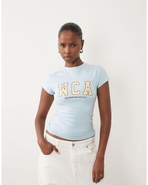 ASOS Weekend Collective Icon Baby Tee With Wca Graphic - White