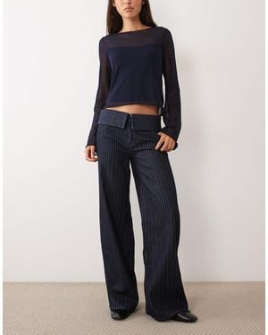 Mango Teen jeans mit umgeschlagenem bund und geradem schnitt - Blau