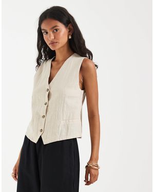 ONLY Linen Look Vest - White