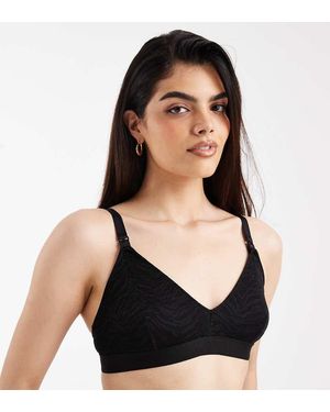 Mama.licious Bralette Sin Aros Con Diseño Para Lactancia Y Estampado De Cebra De Mamalicious Maternity - Negro