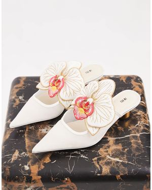 JW PEI Helena mules mit absatz und blumenmuster - Weiß