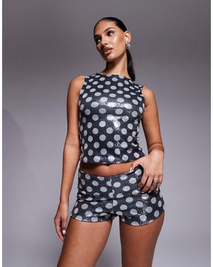 Kaiia Exclusive Sequin Hot Pants Co-Ord - Blue