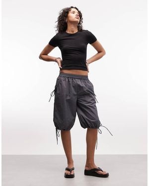 Collusion Nylon Channel Longline Shorts - Grey