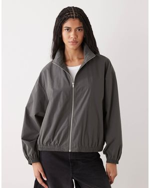Weekday Track Jacket With Funnel Collar - Gray