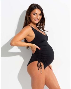 Pour Moi Maternity Ruched Adjustable Side Swimsuit - Black