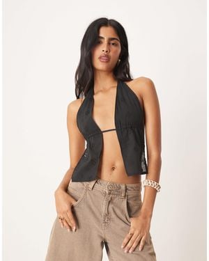 Motel Ryoma Halter Broderie Top - Natural